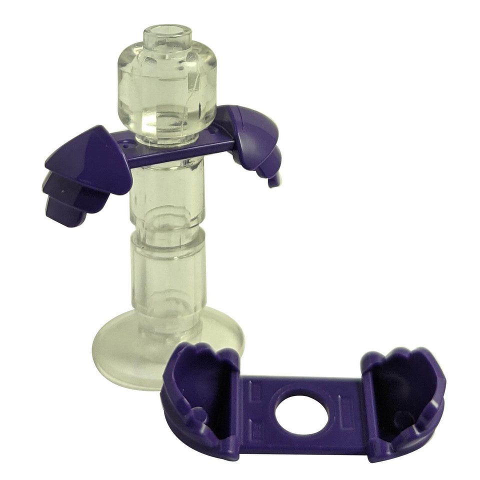 minifigure ridged shoulder armor dark purple accessory piece
