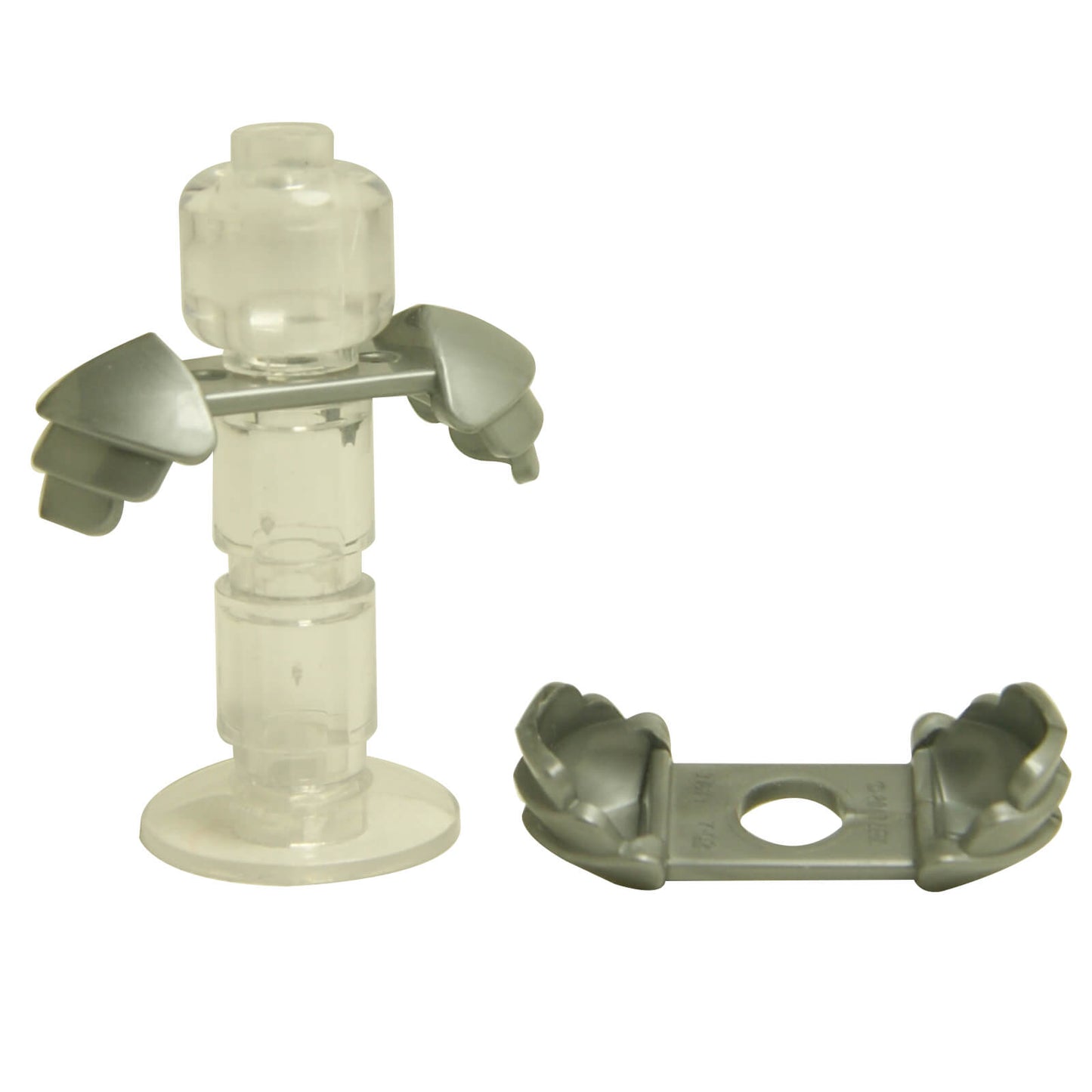 minifigure ridged shoulder armor flat silver accessory piece
