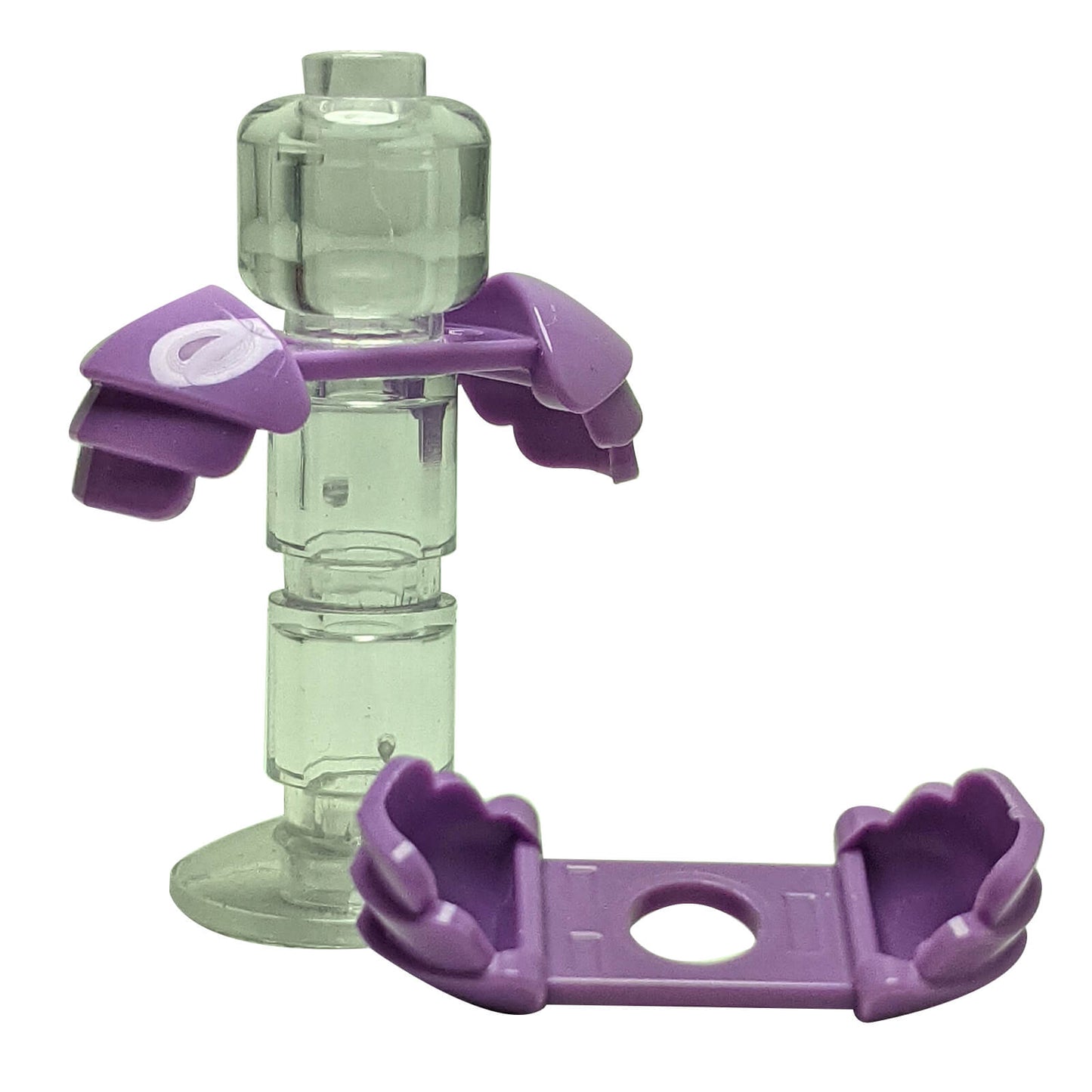 minifigure ridged shoulder armor medium lavender accessory piece

