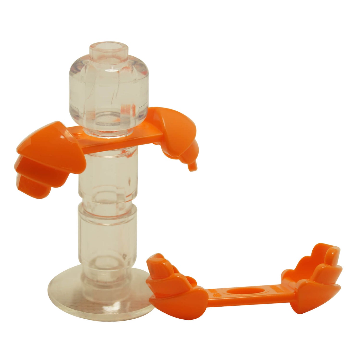 minifigure ridged shoulder armor orange accessory piece
