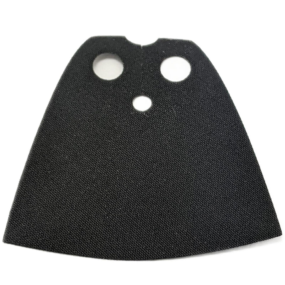 Black LEGO minifigure cloth cape 522c in traditional starched fabric