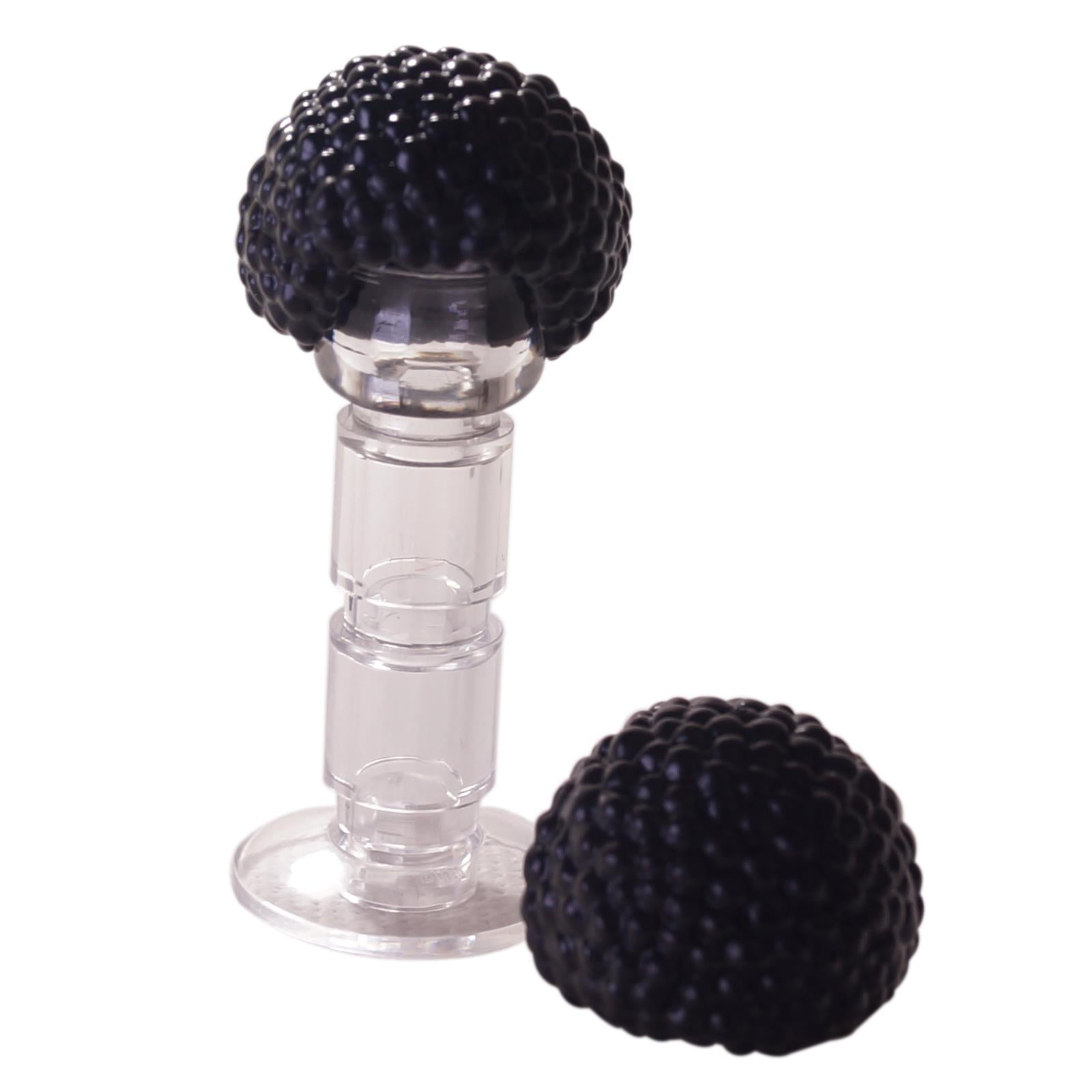 LEGO minifigure afro bubble style hair piece in black rounded textured hairstyle 87995