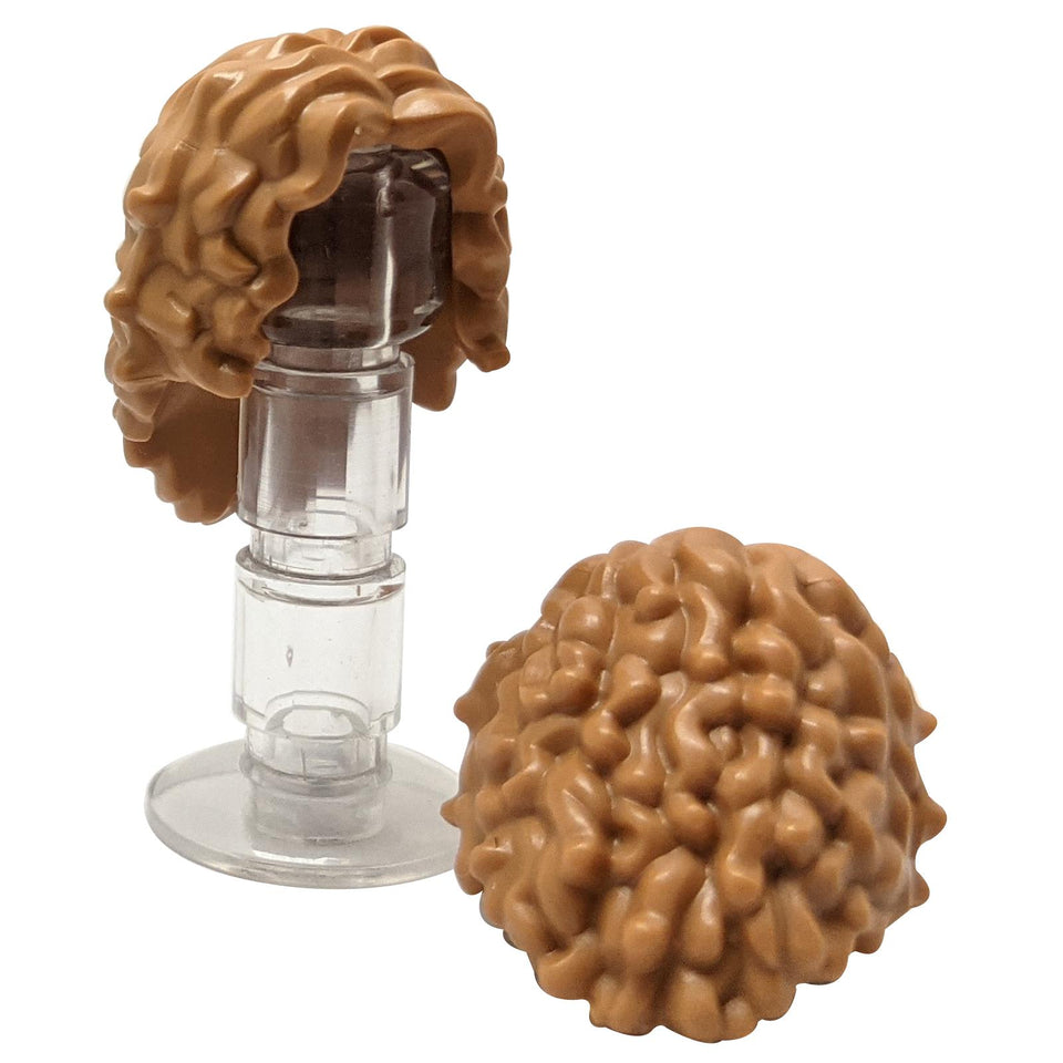 LEGO minifigure female long tousled hair with center part flowing hairstyle part 20595 in medium nougat