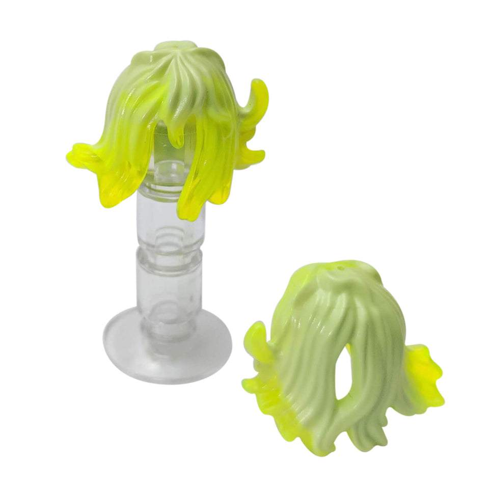 LEGO® minifigure hair piece 53801pb01 with wavy shape, side spikes and marbled translucent ends