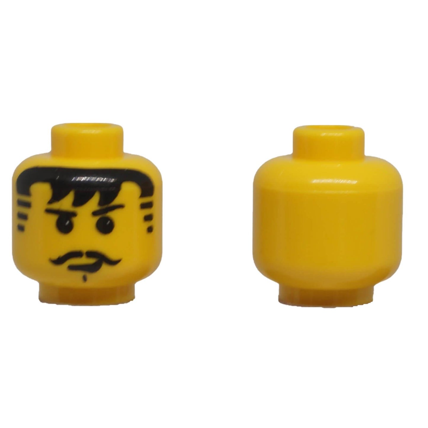 LEGO minifigure head with curled moustache, sideburns and smiling expression part 3626px129
