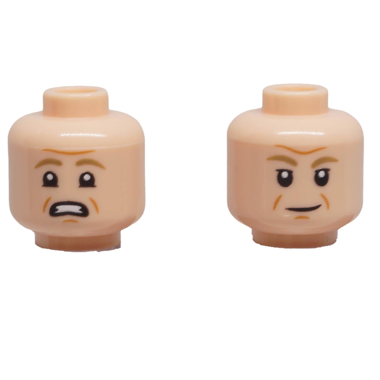 LEGO minifigure head 3626pb3993 with dual-sided Admiral Motti facial expressions