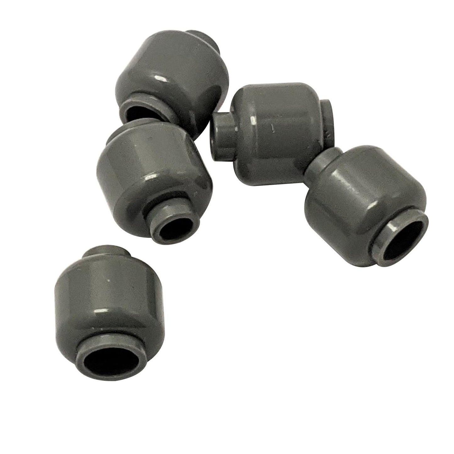 Plain dark bluish gray minifigure head with smooth cylindrical shape, stud on top and hollow underside
