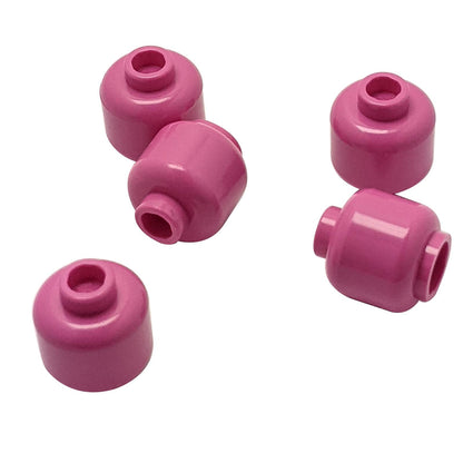 Plain dark pink minifigure head with standard stud top and hollow underside