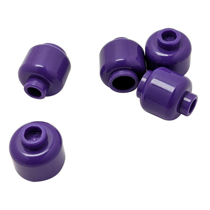 Plain dark purple minifigure head with smooth cylindrical shape, stud on top and hollow underside