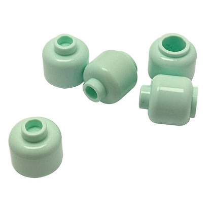 Plain light aqua minifigure head with smooth cylindrical shape, stud on top and hollow underside