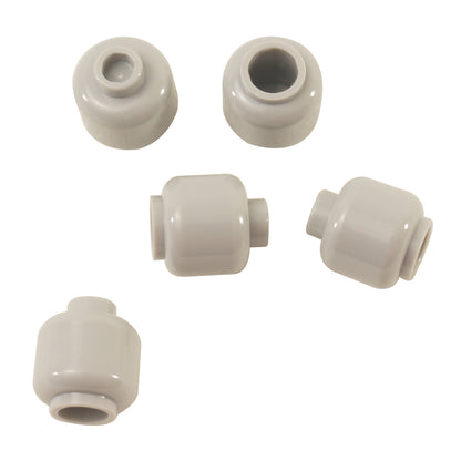 Plain light gray minifigure head with smooth cylindrical shape, stud on top and hollow underside