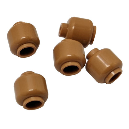 Plain medium nougat minifigure head with smooth cylindrical shape, stud on top and hollow underside