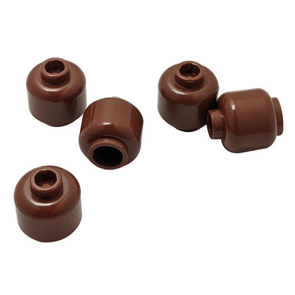 Plain reddish brown minifigure head with smooth cylindrical shape, stud on top and hollow underside