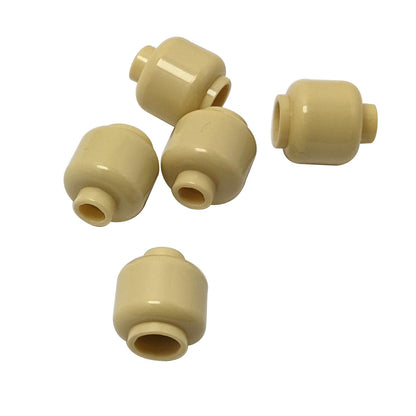 Plain tan minifigure head with smooth cylindrical shape, stud on top and hollow underside