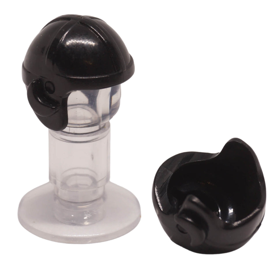 minifigure aviator cap black pilot style headgear accessory for figures
