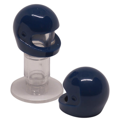 Dark blue LEGO® minifigure motorcycle helmet standard style part 2446 close-up view