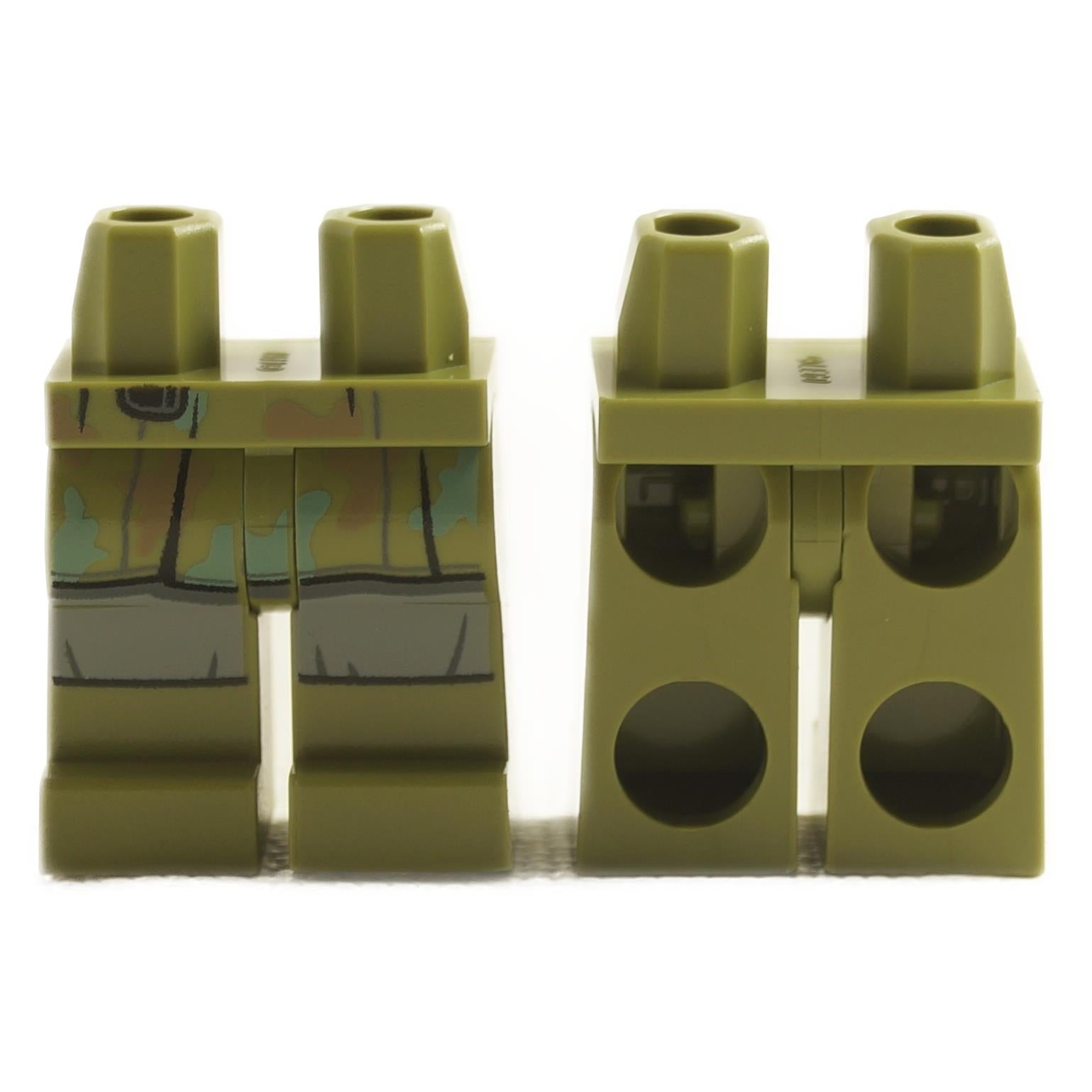 Minifigure hips and legs with Star Wars style camouflage pattern printed on the front