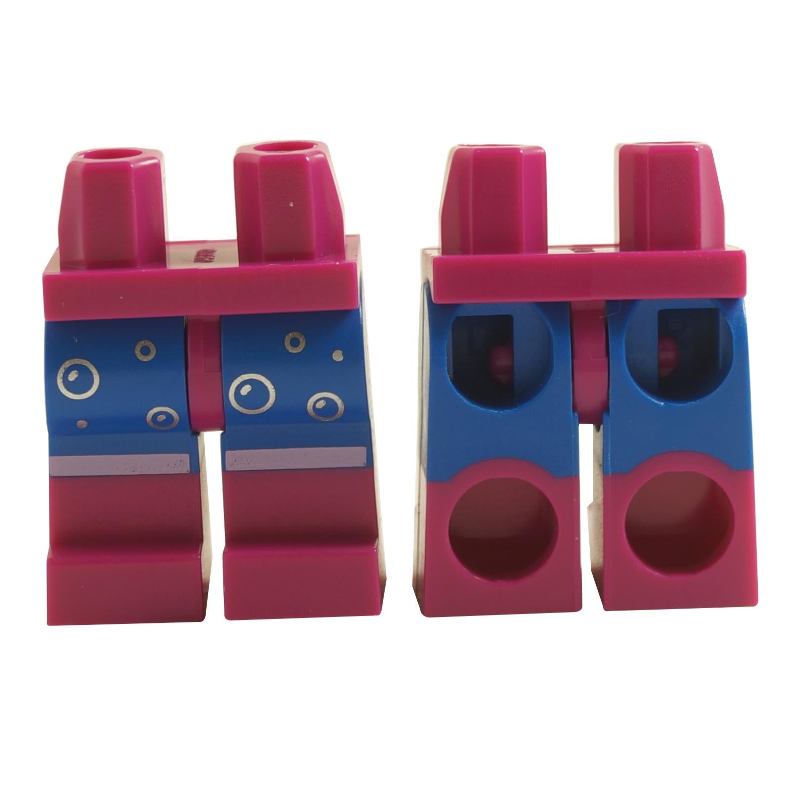 LEGO 970c07pb12 blaue Beine, silberne Blasen, magenta Stiefel, Vorder- und Rückseite