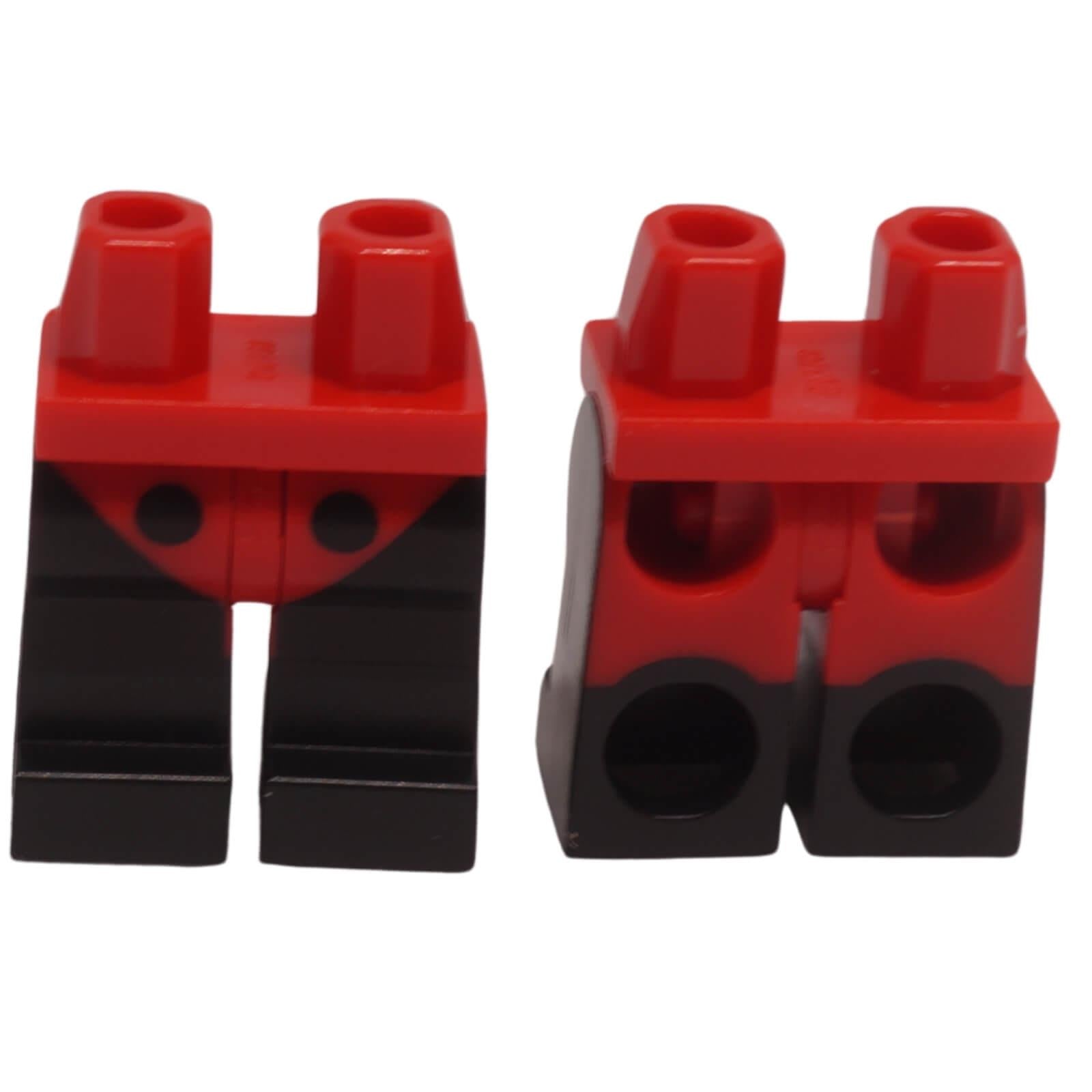 LEGO minifigure legs with black boots red leotard and black spot pattern 970c00pb1158