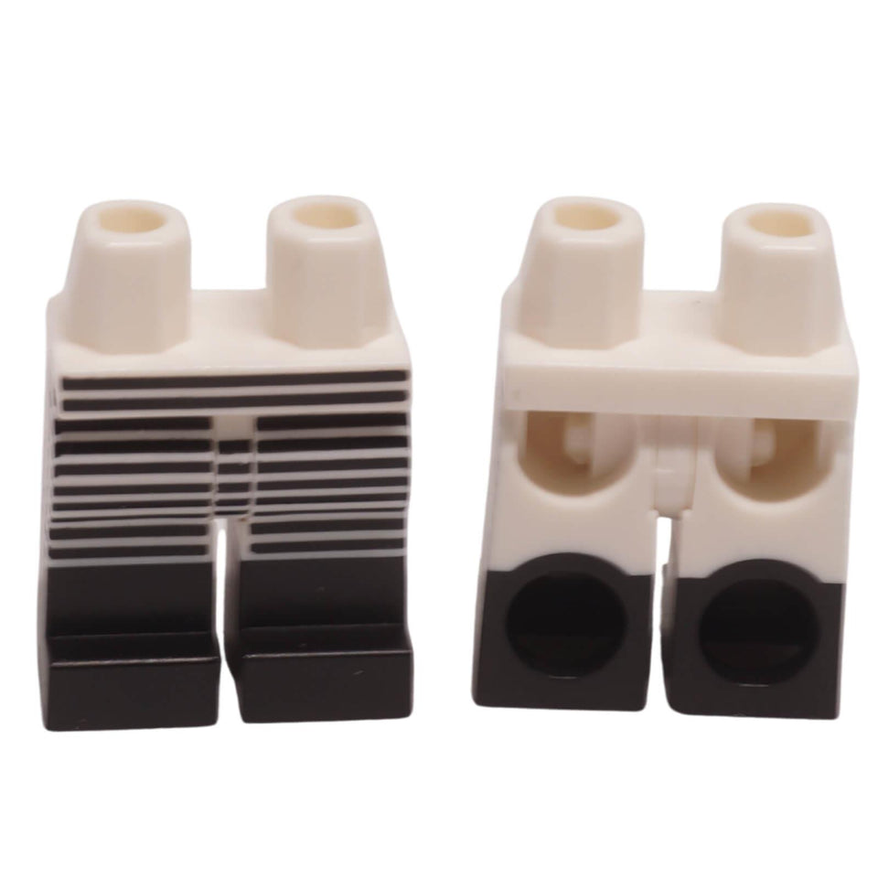LEGO minifigure legs with black boots pattern and striped leg printing 970c00pb0441
