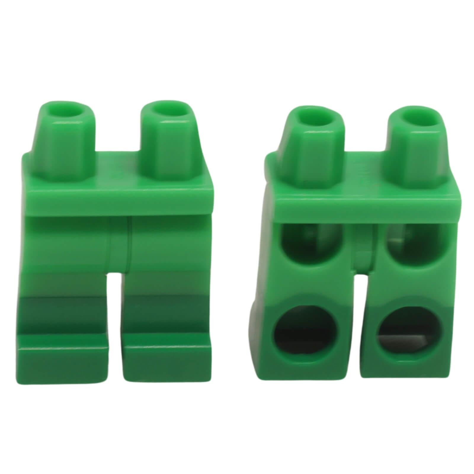 LEGO minifigure legs with molded green boots and bright green upper legs 970c00pb1596