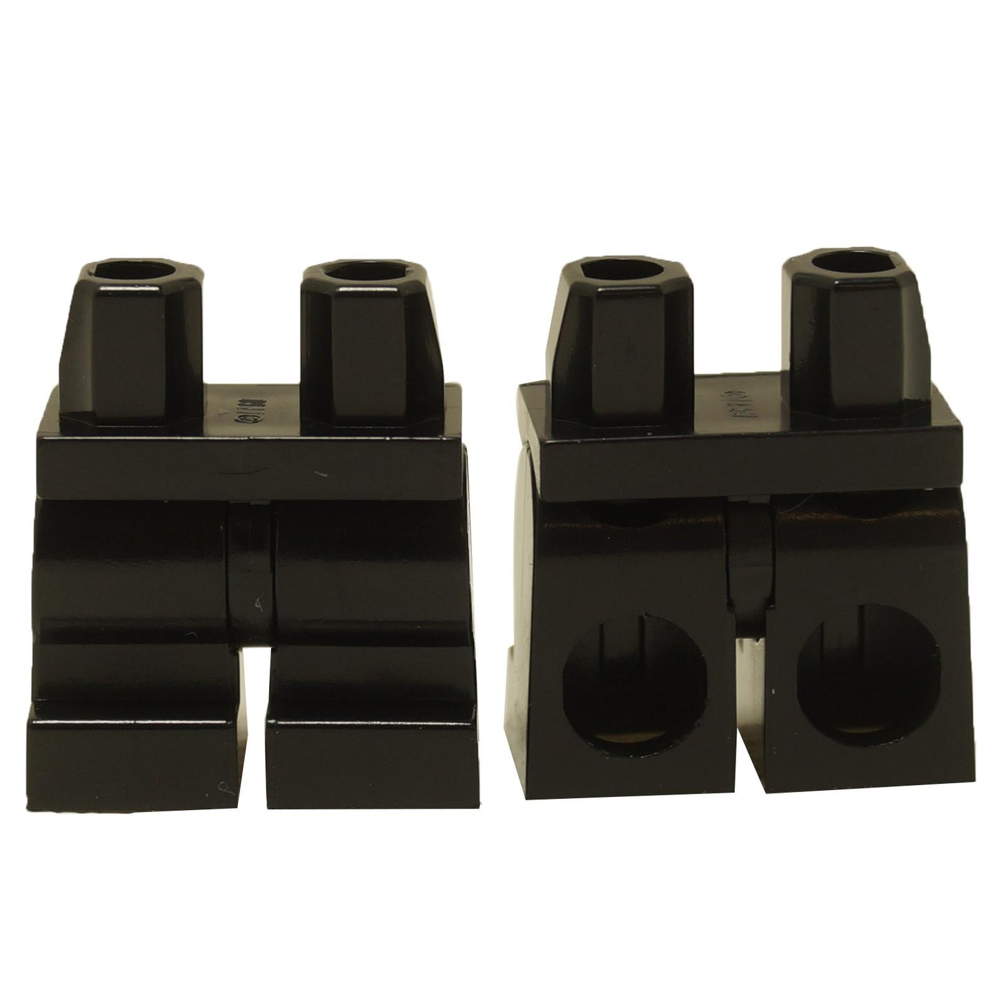 Black medium minifigure hips and legs with plain design for custom builds