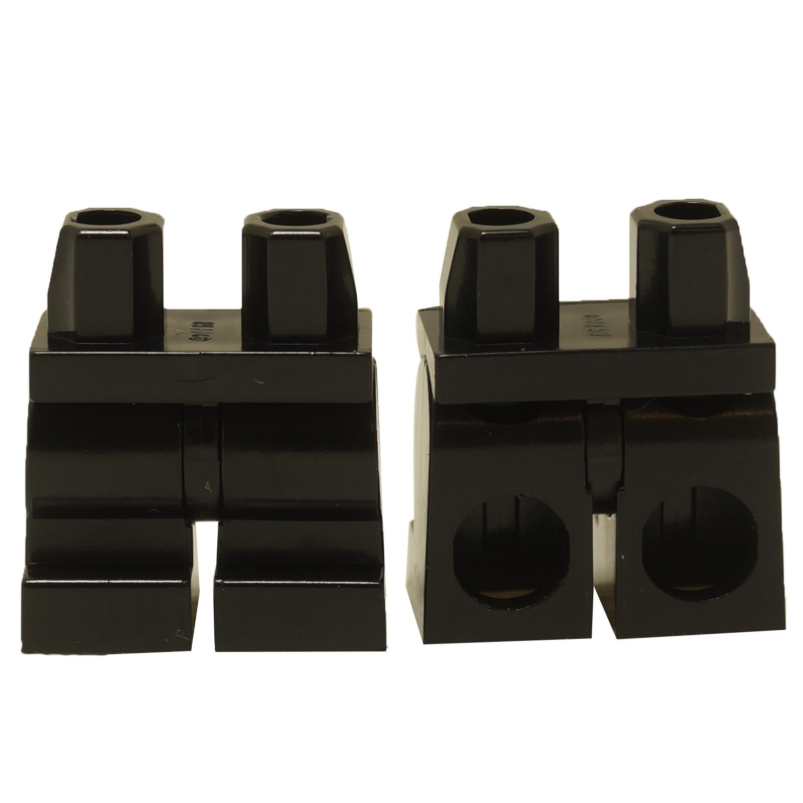 Black medium minifigure hips and legs with plain design for custom builds