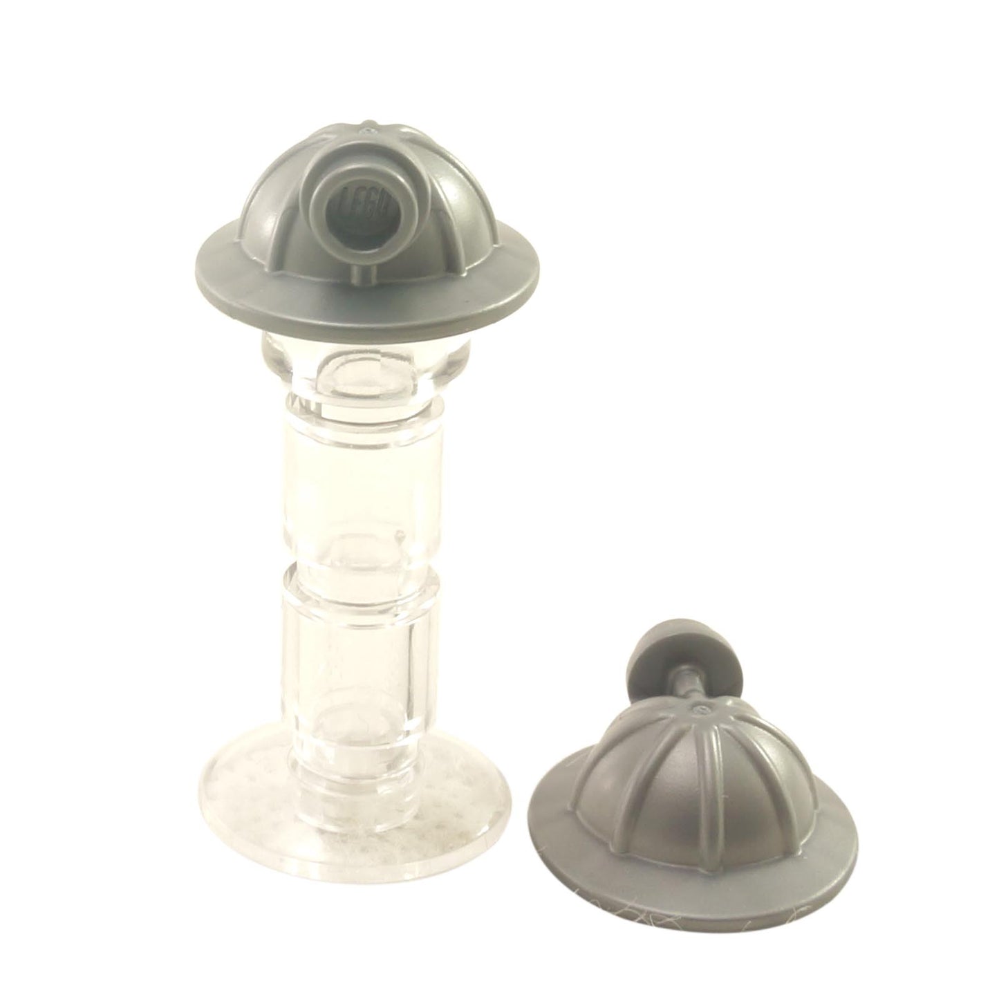 LEGO minifigure mining helmet with front head lamp in flat silver 98289