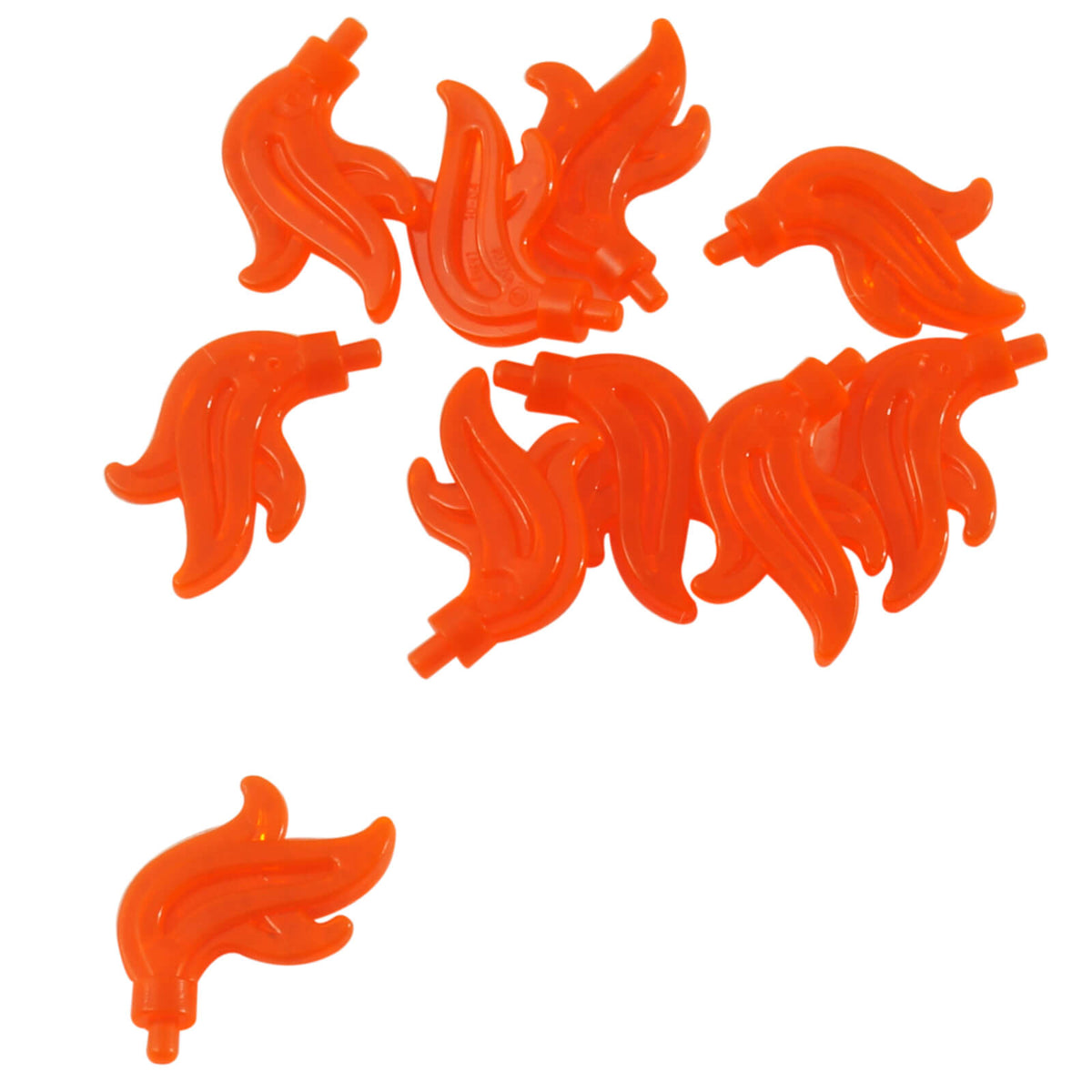 LEGO® Minifigure Plume Feather Triple Flame Water Accessory part 64647 trans neon orange