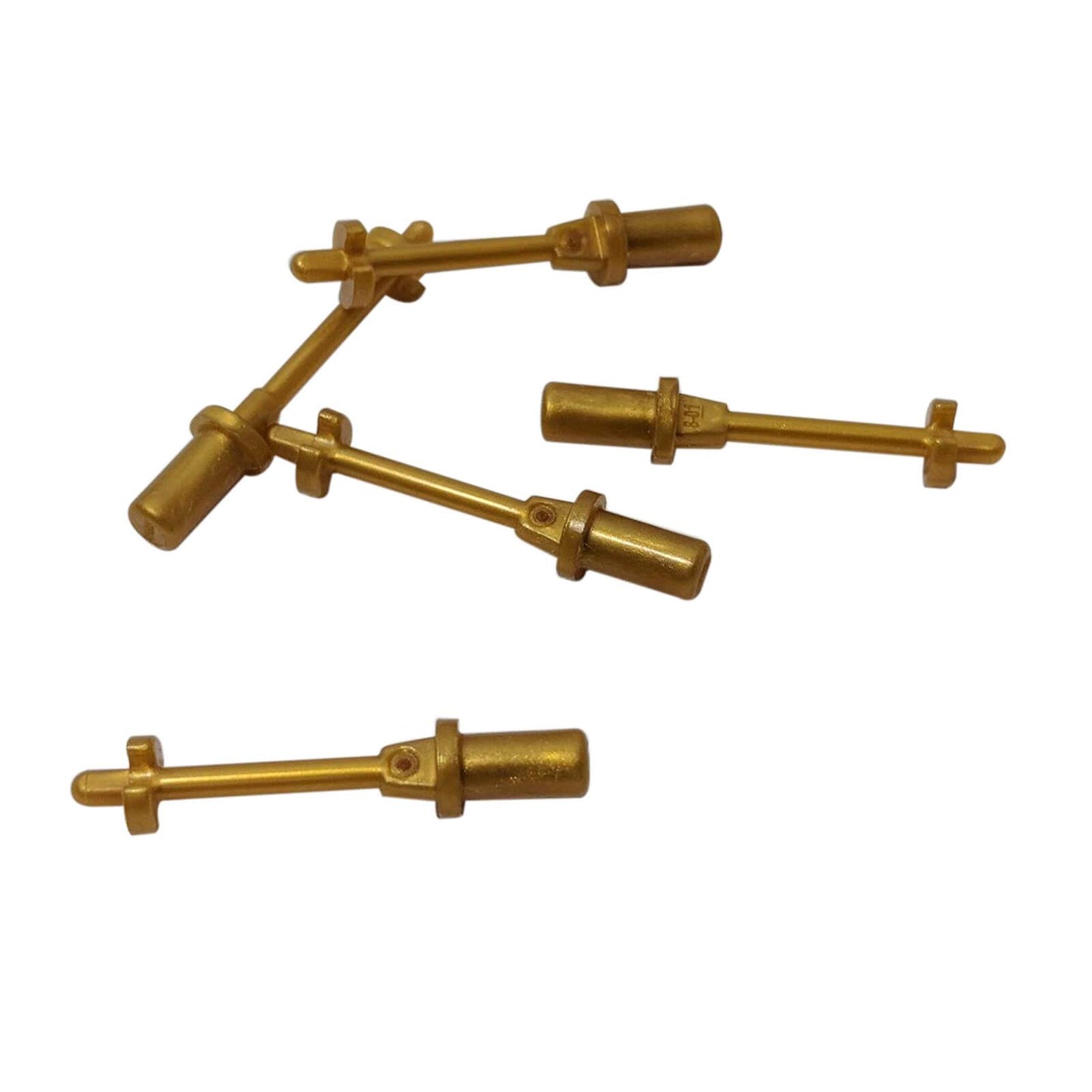 LEGO minifigure 3L ski pole accessory with handle and stop ring (Part 90540) in pearl gold.