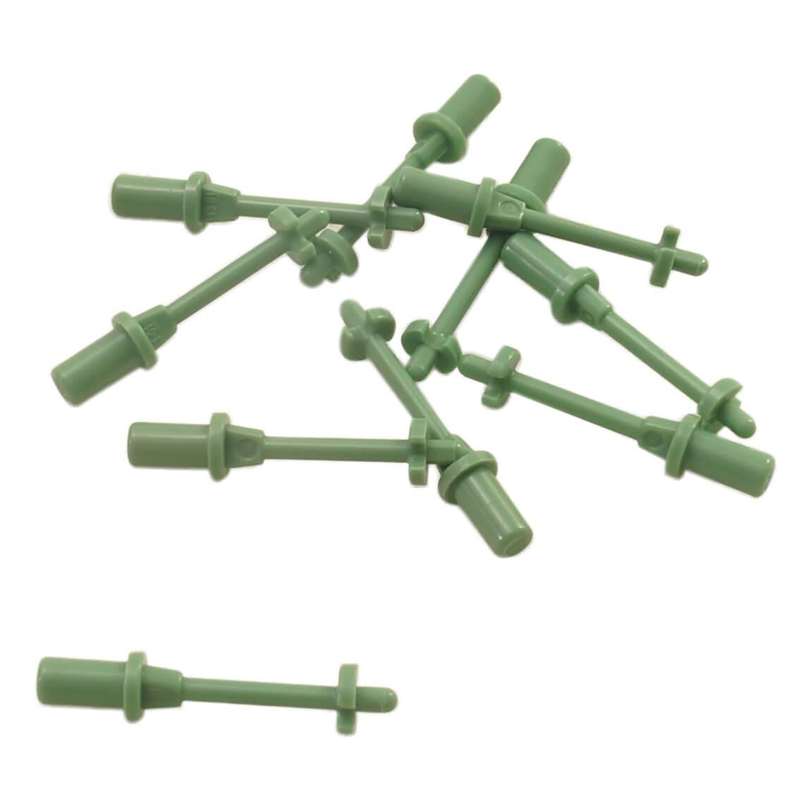 LEGO minifigure 3L ski pole accessory with handle and stop ring (Part 90540) in sadn green.