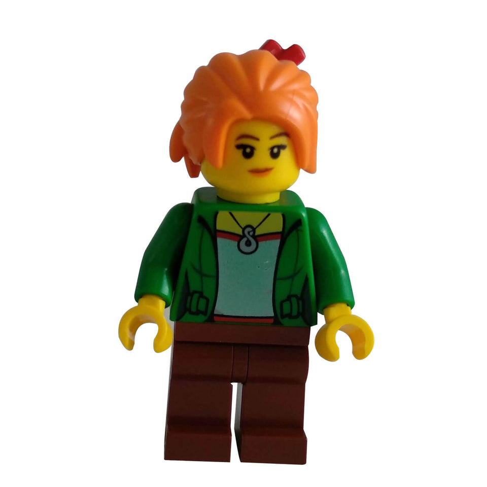 LEGO® NINJAGO Misako Koko minifigure with green jacket and tied-up hair