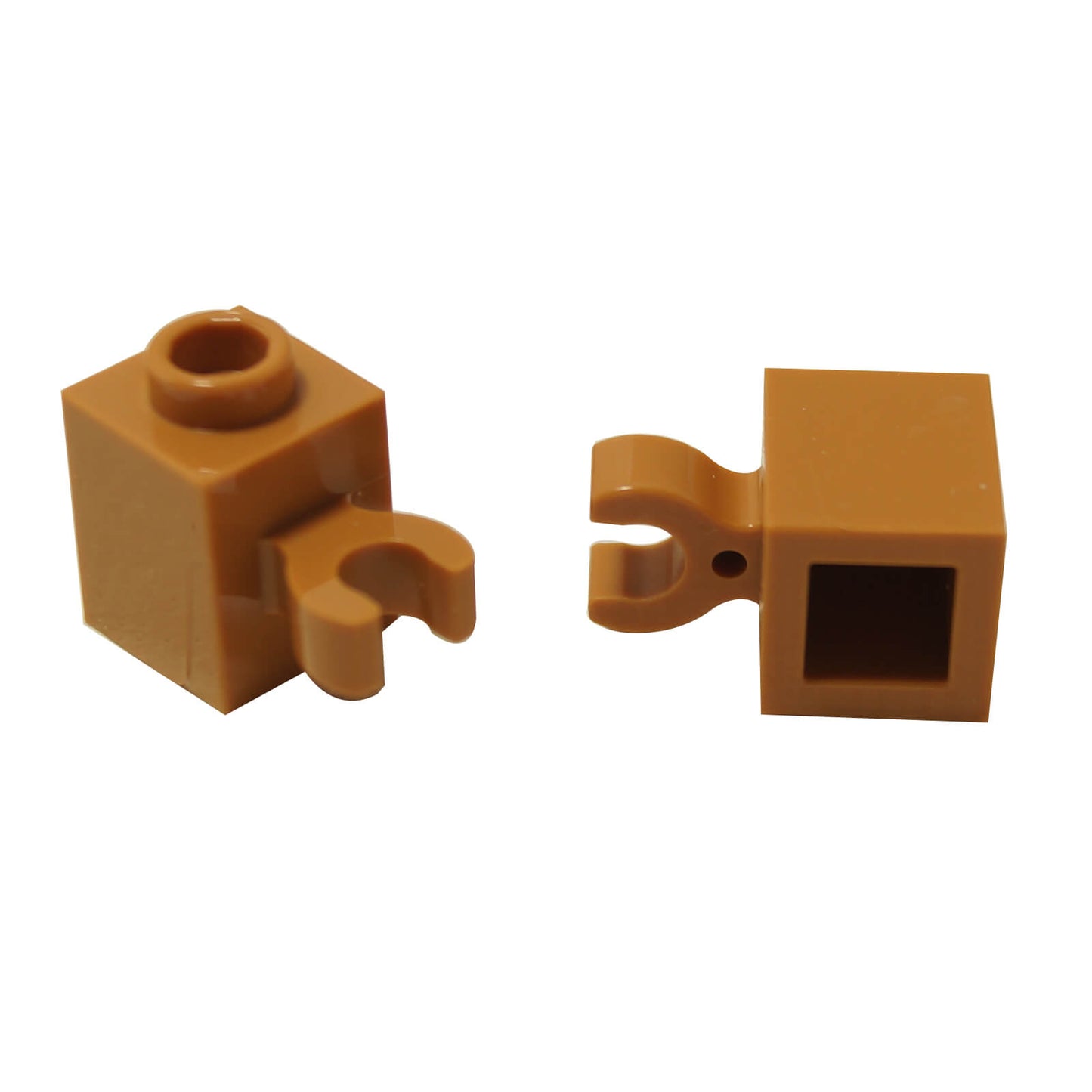 LEGO modified 1x1 brick with vertical clip 60475 medium nougat