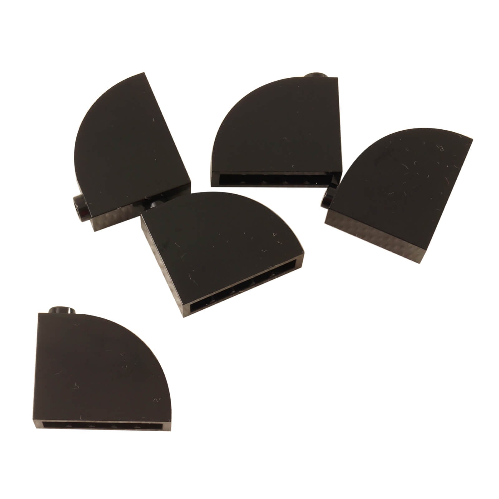 Black modified brick 1x3x2 with curved top building piece
