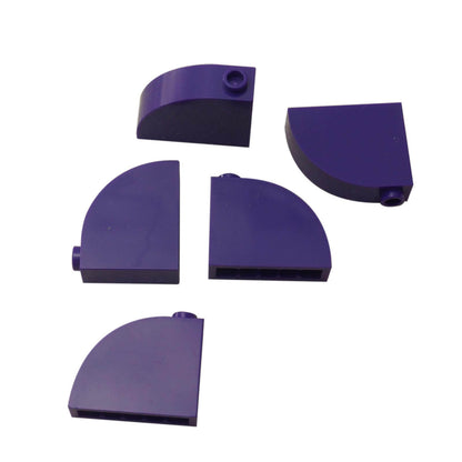 Dark purple modified brick 1x3x2 with curved top building piece
