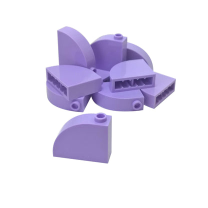 Lavender modified brick 1x3x2 with curved top building piece
