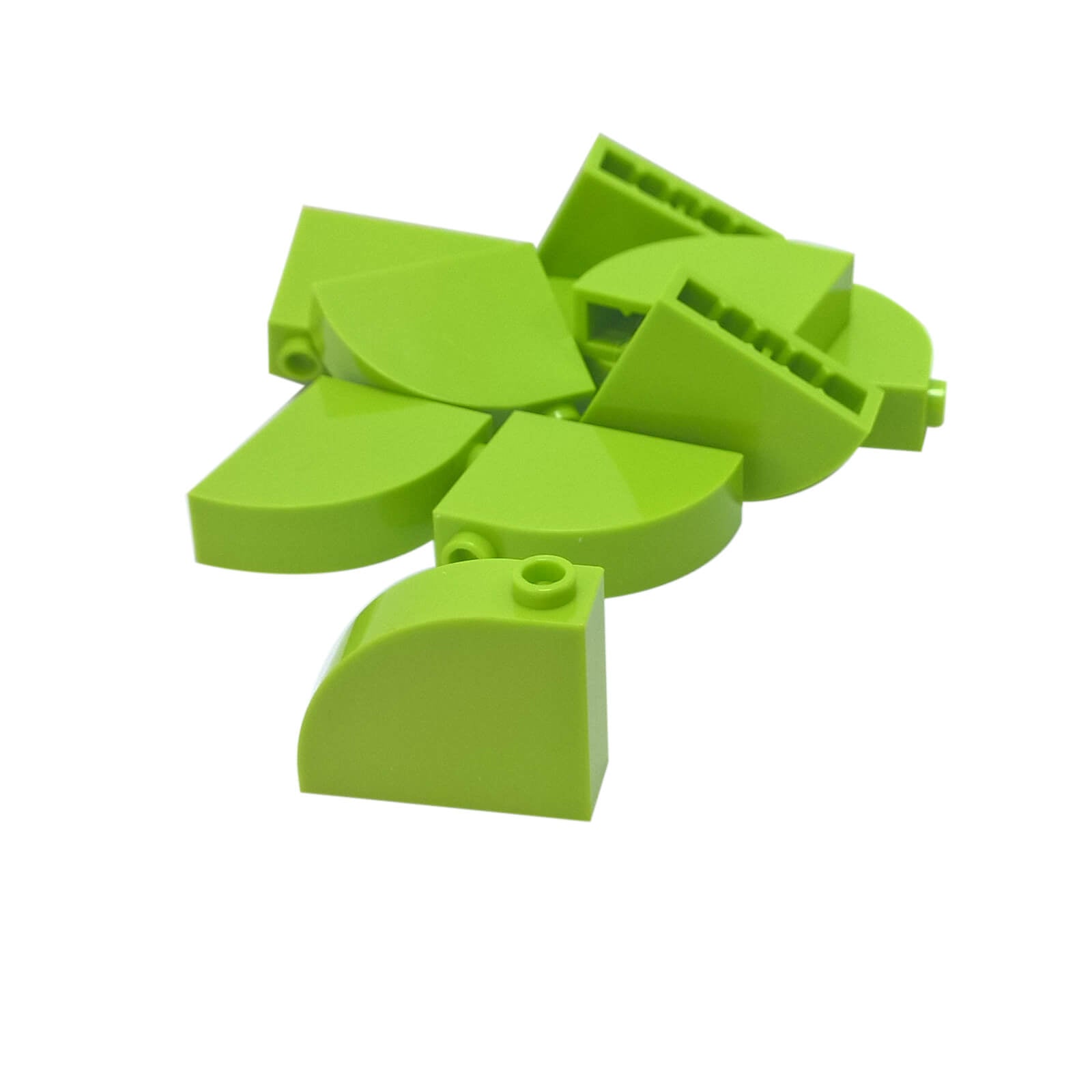 Lime modified brick 1x3x2 with curved top building piece

