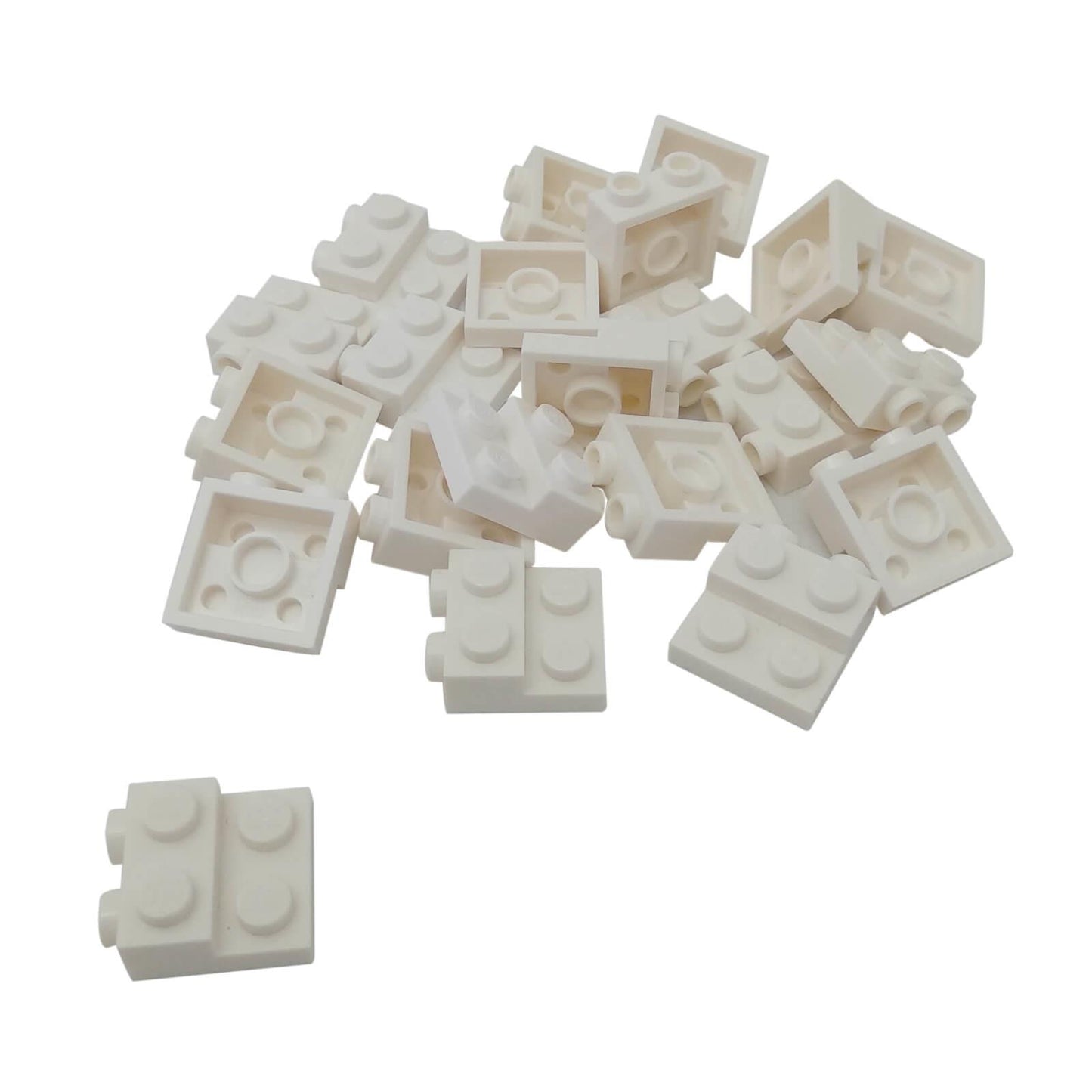 Weiße Lego modifizierte Platte 2x2 mit seitlichen Noppen, Großpackung 40 Stück, Teil 99206