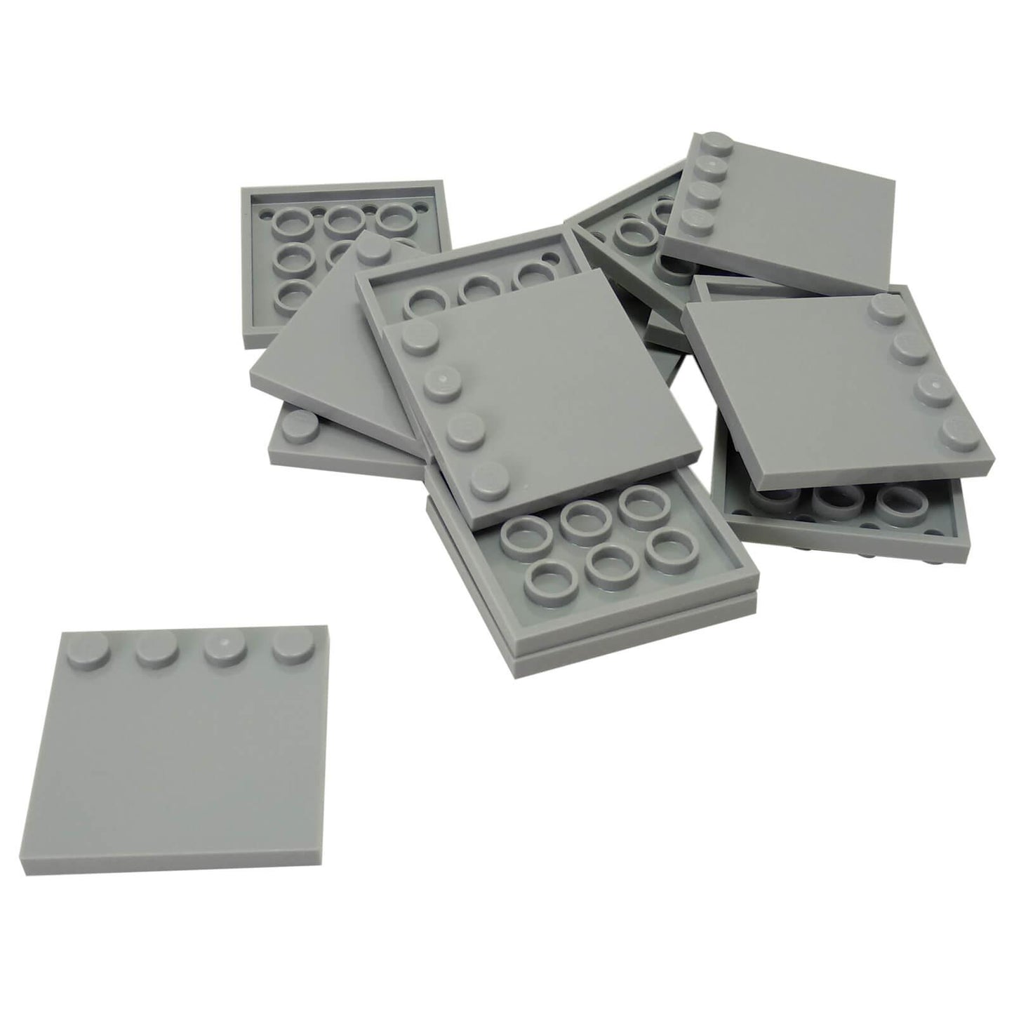 LEGO Modified Tile 4 x 4 with studs on edge part 6179 light bluish gray