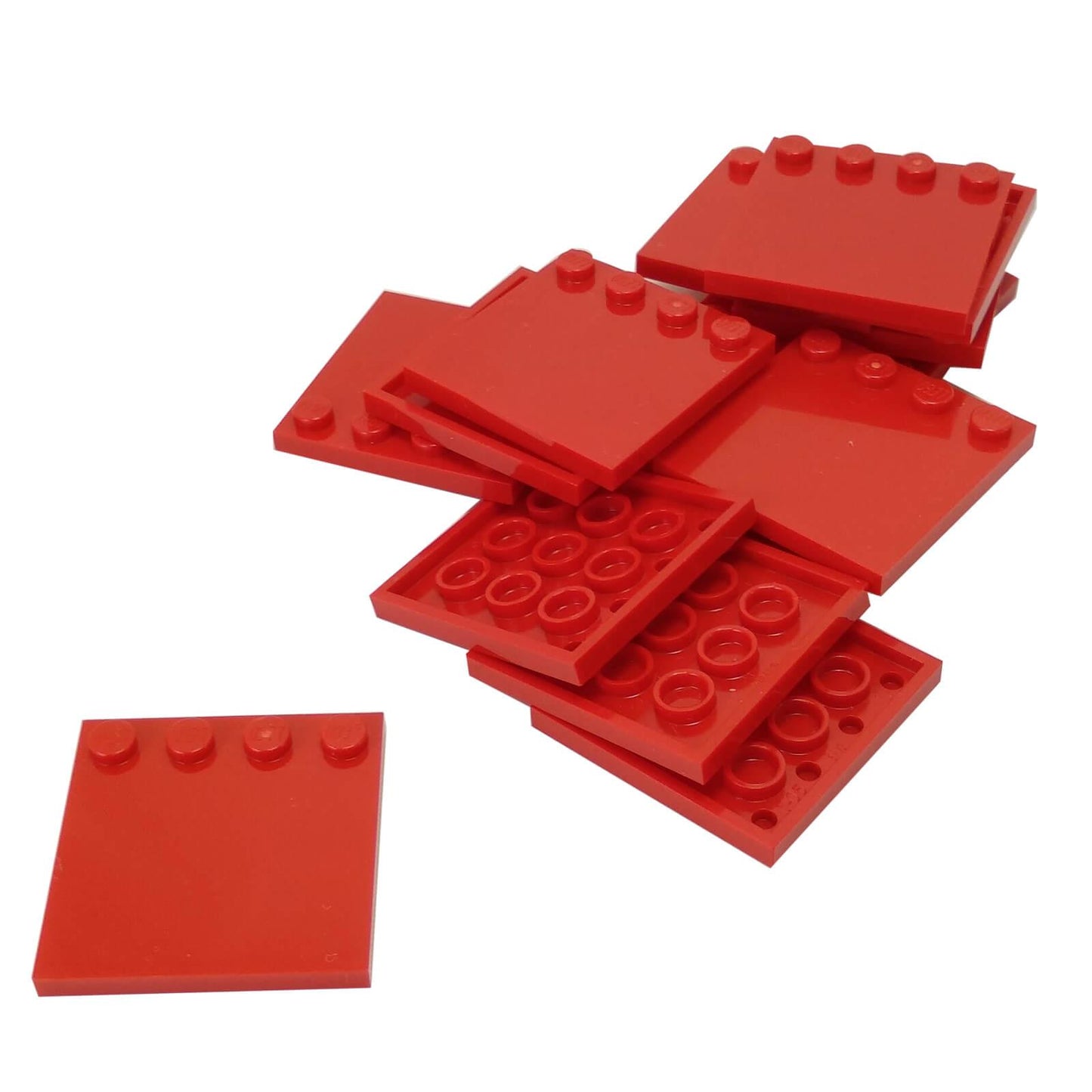 LEGO Modified Tile 4 x 4 with studs on edge part 6179 red