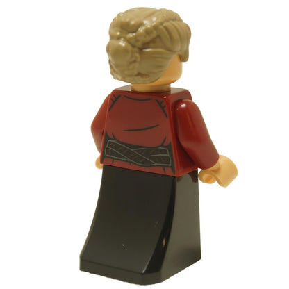LEGO Morgan Elsbeth minifigure rear view with dark red outfit and black skirt sw1290