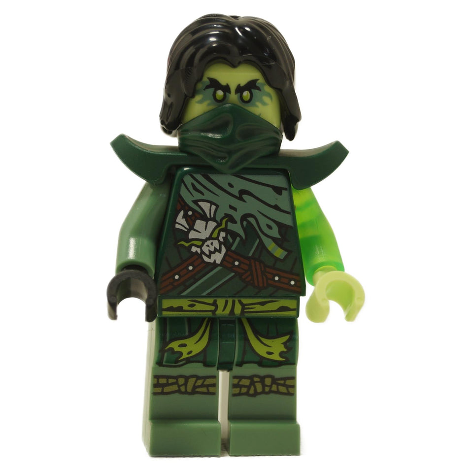 Morro Dragons Rising Season 3 minifigure with dark green robes and ghost arm