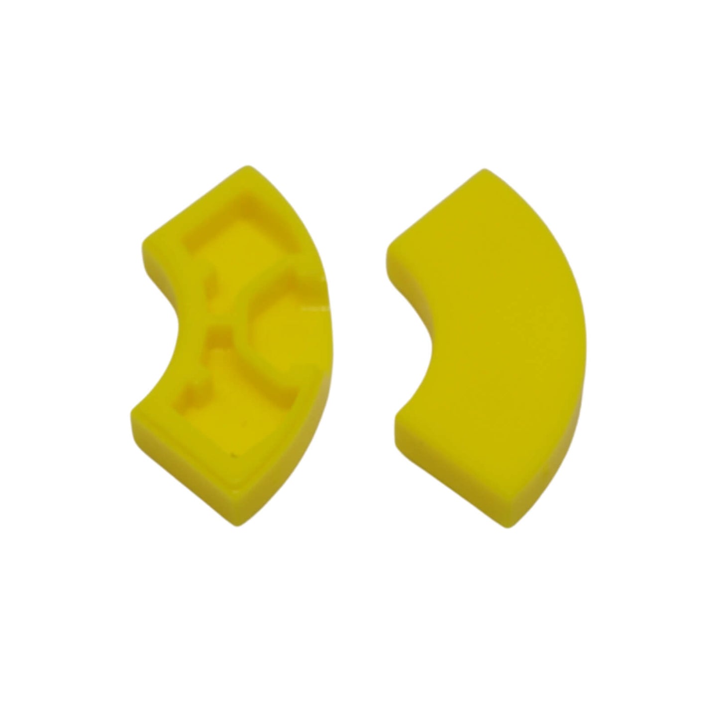 Neon yellow Tile round corner 2 x 2 macaroni for curved edges, smooth corners, and clean LEGO® builds
