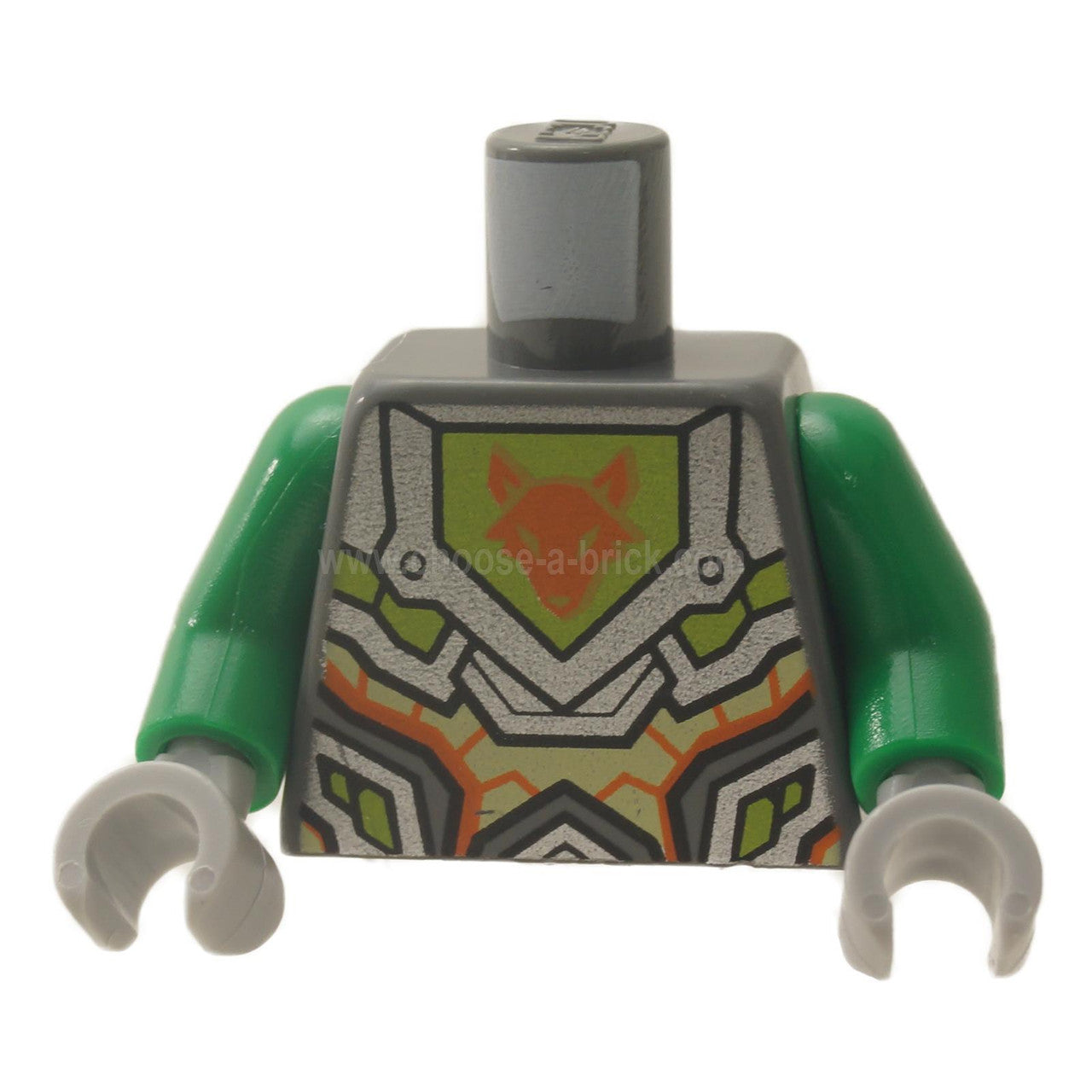 Nexo Knights armor torso fox head lime emblem 973pb2719c01