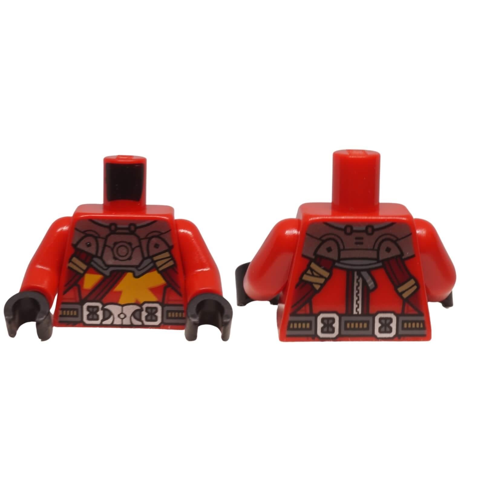 LEGO® NINJAGO torso with silver armor print and red straps