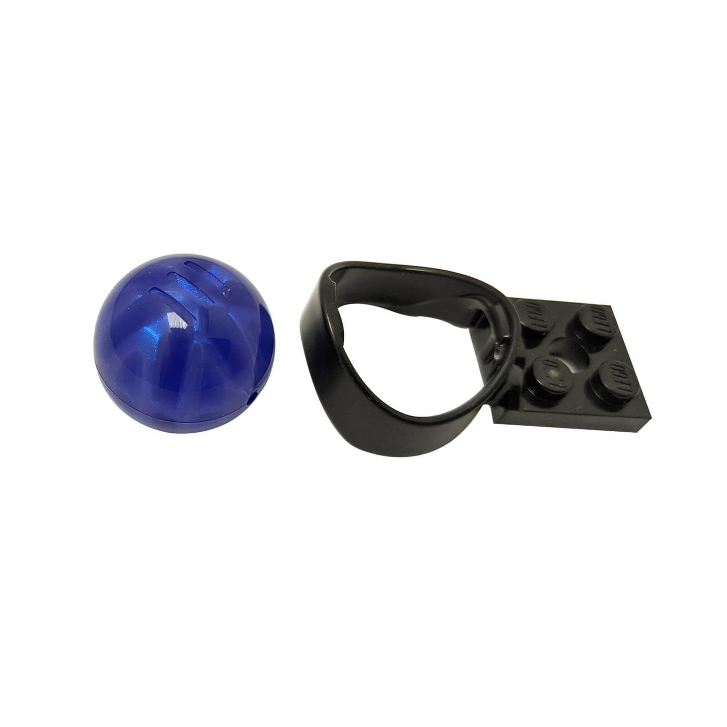 LEGO® NINJAGO Dragon Power Element in transparent purple with black holder piece used for energy and dragon power effects
