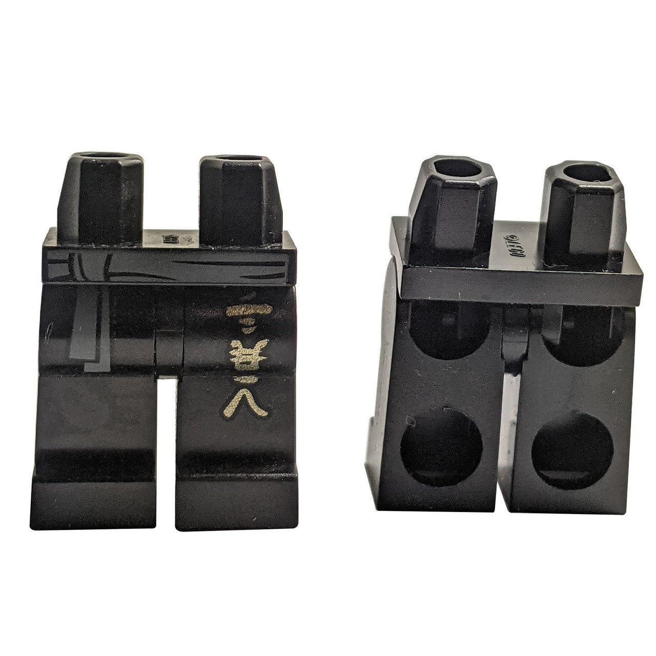 LEGO minifigure black hips and legs with sash and gold logogram print 970c00pb0904