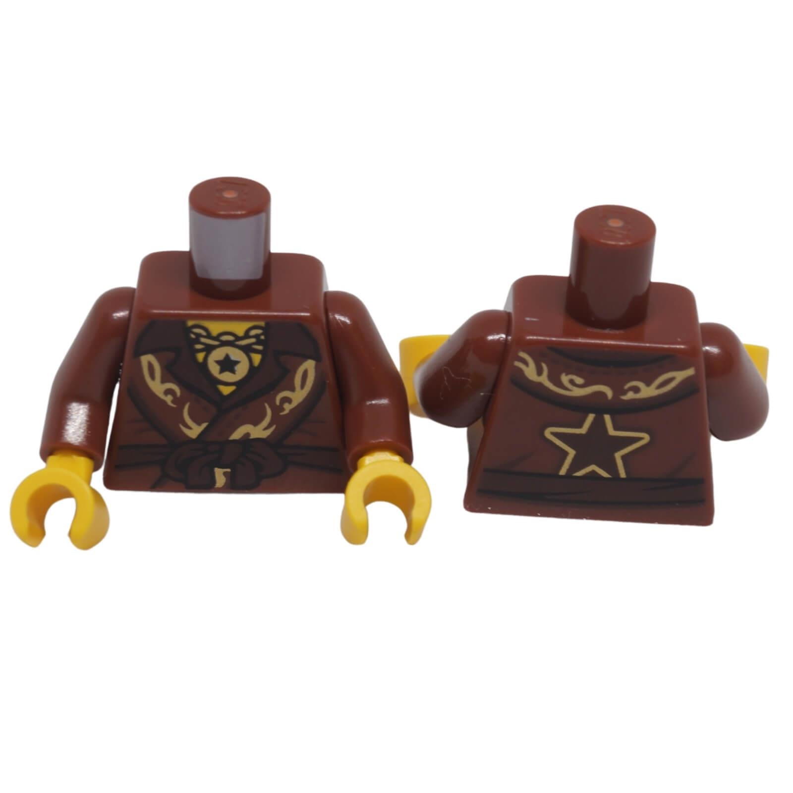 LEGO® NINJAGO torso 973pb2091c01 with robe print, gold star pendant and back emblem