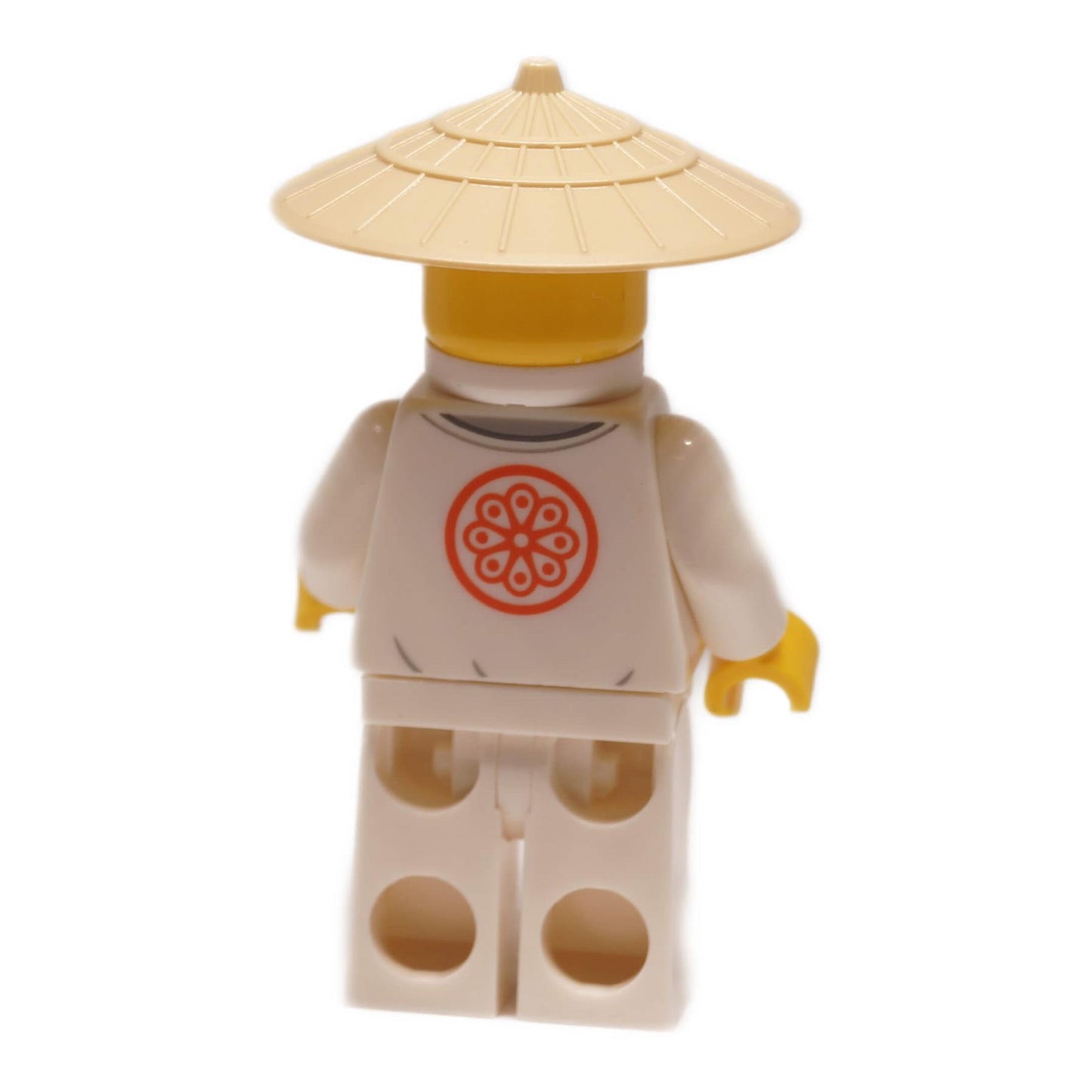 Minifigurka Wu Senseie njo0996 zezadu s potiskem róby a kruhovým znakem na trupu
