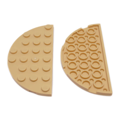 Nougat placa de canto redonda dupla 4 x 8 com bordas curvas suaves para LEGO® bases e layouts de construção
